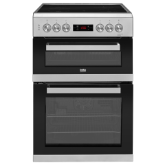 Beko KDC653S 60cm Double Oven Electric Cooker - Silver