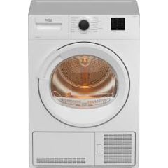 Beko DTLCE80121W White, 8Kg Sensor Condenser Tumble Dryer B Glass Door