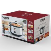 Tower T16039 Slow Cooker 3.5LT - Stainless Steel