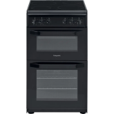 Hotpoint HD5V92KCB/UK Black, 50Cm Twin Cavity Cooker Muliflow Oven Liners