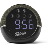 Roberts ZEN Black FM clock radio with device charging