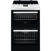 Zanussi ZCV46250WA White 55Cm Double Oven Ceramic Cooker
